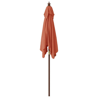 Vidaxl Sombrilla De Jardín Con Poste De Madera Terracota 198x198x231cm_3