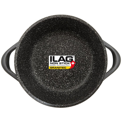 Batería De Cocina Inducción 8 Piezas Aluminio Fundido 4 Ollas Con Tapa De Cristal Antiadherente, Briebe, Mgk-17s, Negro