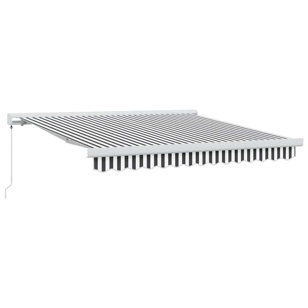 Toldo Retráctil Aluminio Y Tela Gris Antracita Y Blanco 3x2,5 M_0