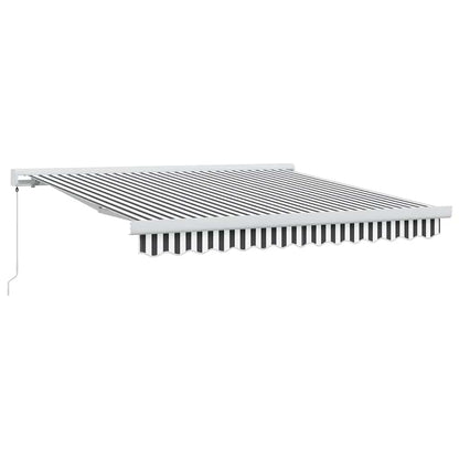 Toldo Retráctil Aluminio Y Tela Gris Antracita Y Blanco 3x2,5 M_0