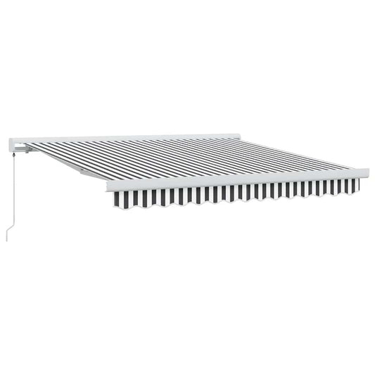 Toldo Retráctil Aluminio Y Tela Gris Antracita Y Blanco 3x2,5 M_0