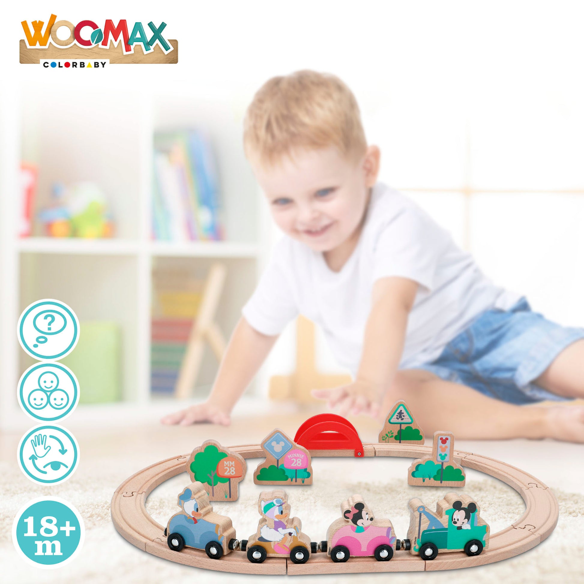 Woomax Disney Tren Madera Mickey Y Minnie_3