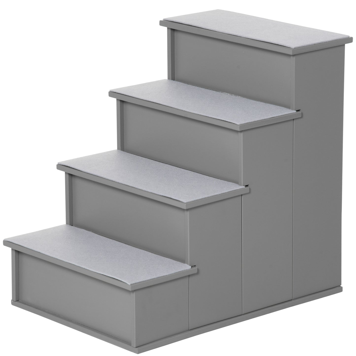 Pawhut Escalera Para Perros De 4 Peldaños Con Acolchados 40x59x54,2 Cm Gris_0