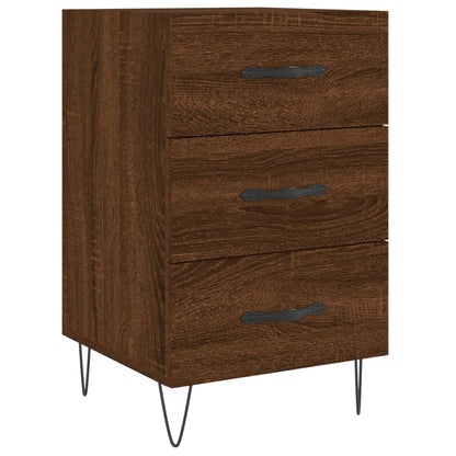 Mesita De Noche Madera De Ingeniería Marrón Roble 40x40x66 Cm_0