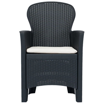 Vidaxl Comedor De Jardín 5 Pzas Plástico Gris Antracita Aspecto Ratán_3