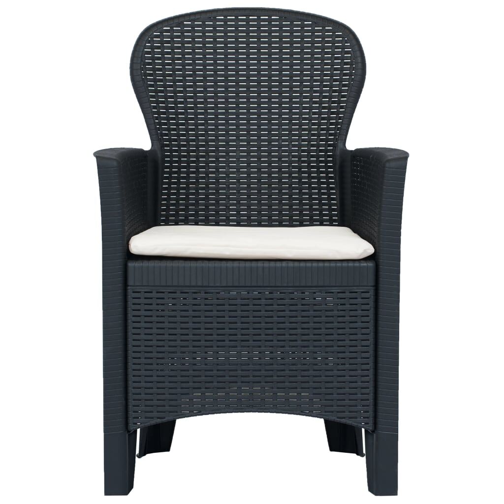 Vidaxl Comedor De Jardín 9 Piezas Plástico Aspecto De Ratán Antracita_3