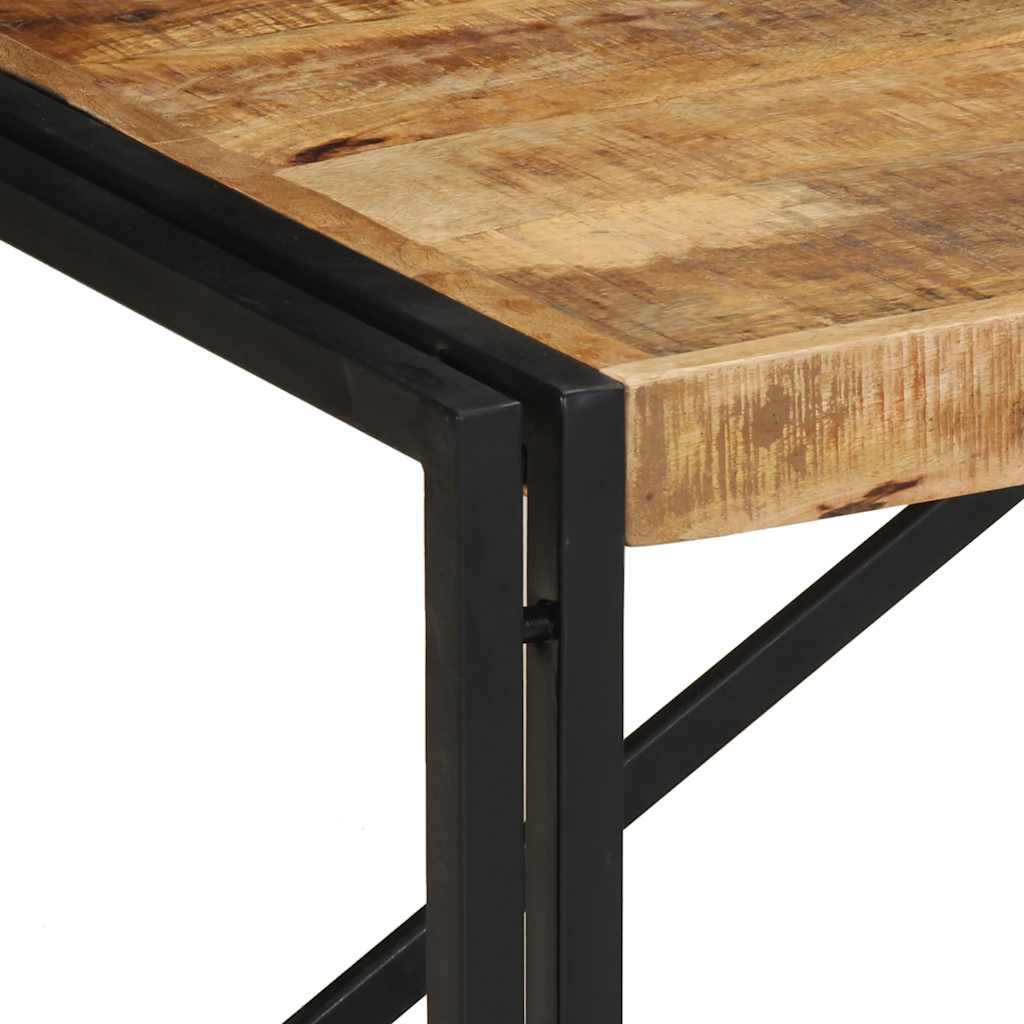 Mesa De Centro De Madera Maciza De Mango Rugosa 100x50x35 Cm_3