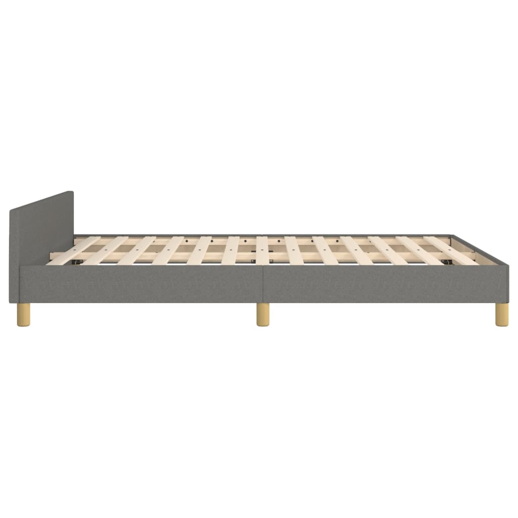Estructura De Cama Con Cabecero De Tela Gris Oscuro 140x200 Cm / Vetonek_2