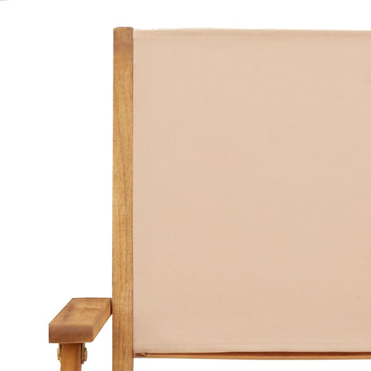 Set De Comedor De Jardín 5 Pzas Tela Madera Maciza Beige / Vetonek_0