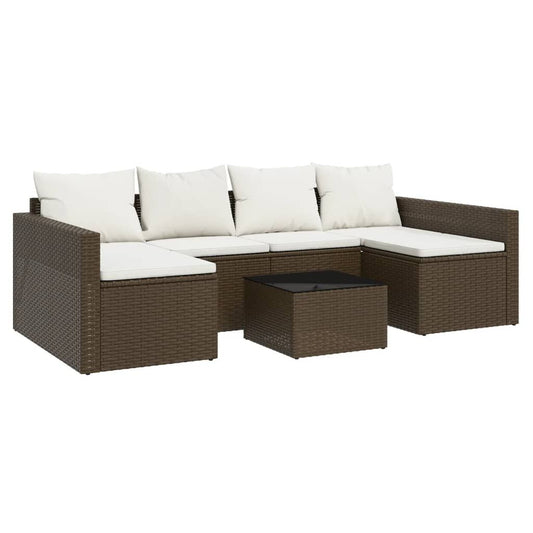 Vidaxl Set Muebles De Jardín 2 Piezas Y Cojines Ratán Sintético Marrón_0