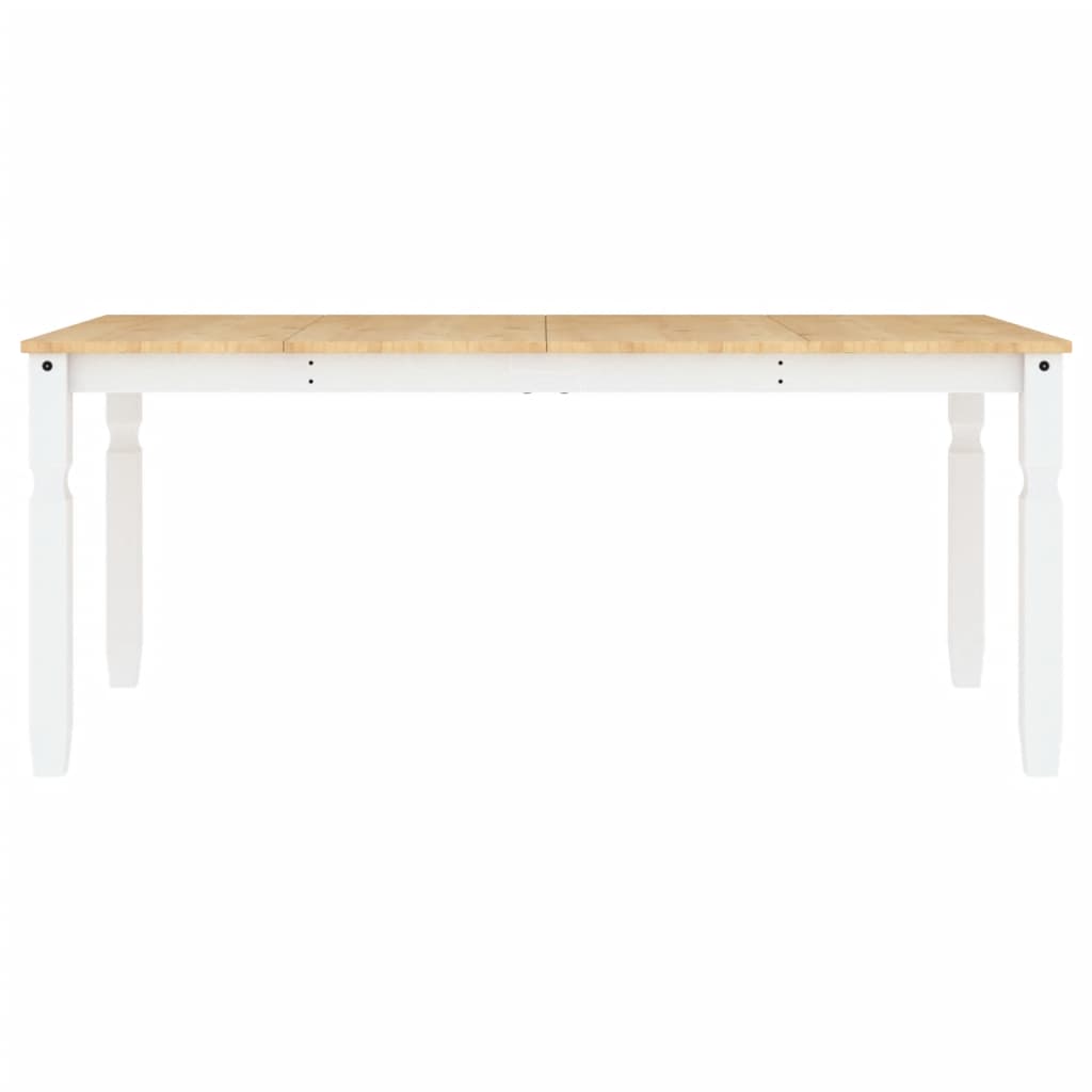 Mesa De Comedor Corona Madera Maciza Pino Blanco 180x90x75 Cm_2