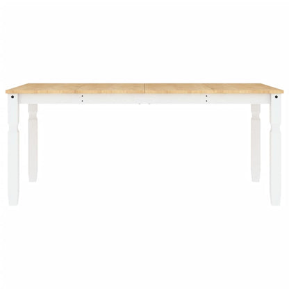 Mesa De Comedor Corona Madera Maciza Pino Blanco 180x90x75 Cm_2