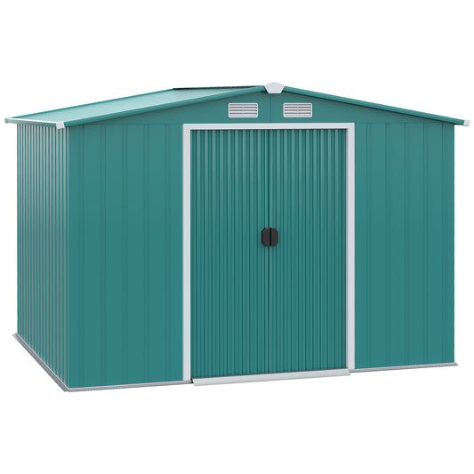 Outsunny Cobertizo De Jardín 260x206x179cm 4,7m² Metálico Con Puertas Correderas_0