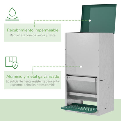 Pawhut Comedero Para Aves De Corral De 24l De Capacidad Comedero Para Gallinas_5