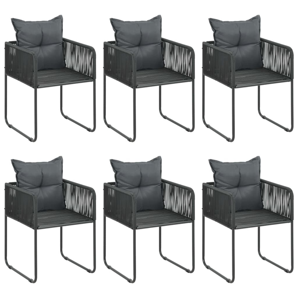 Vidaxl Set De Comedor De Jardín De 7 Piezas Pvc Ratán Negro Y Marrón_3