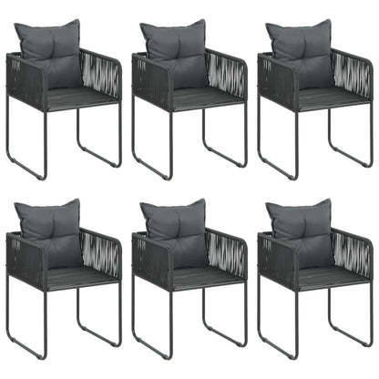 Vidaxl Set De Comedor De Jardín De 7 Piezas Pvc Ratán Negro Y Marrón_3
