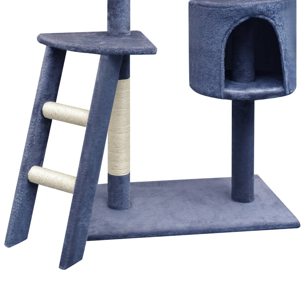 Vidaxl Rascador Para Gatos Poste Rascador De Sisal 150 Cm Azul Oscuro_2