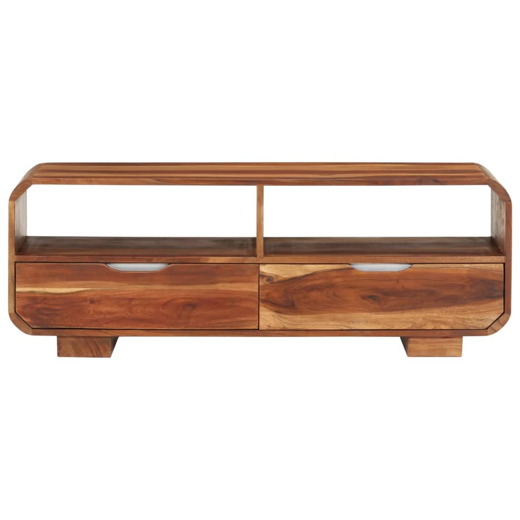 Mueble De Tv Madera Maciza De Acacia 110x30x40 Cm_2