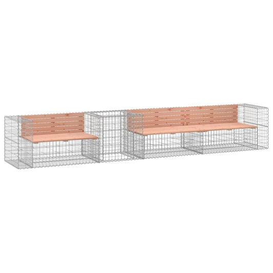 Vidaxl Banco De Jardín Con Cesta De Gaviones Madera Abeto Douglas_0