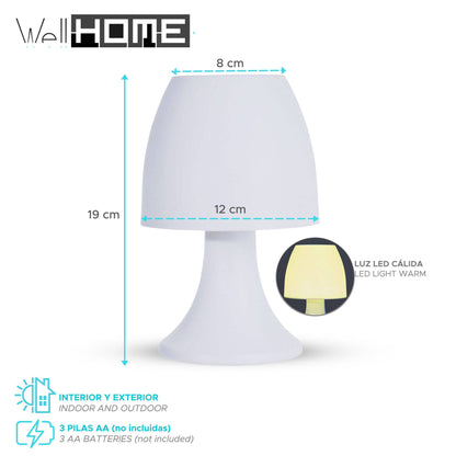 Well Home Lampara De Mesa Color Blanco Ø12x19,2cm
