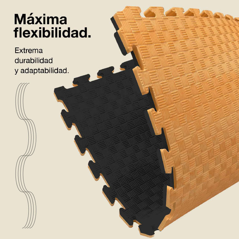 Tatami Puzzle 2cm 100x100cm – Superficie 5 Líneas Madera Jowy_5