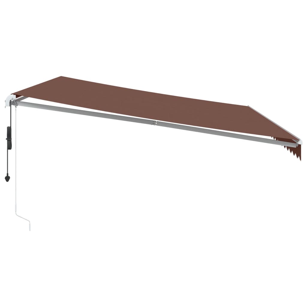 Toldo Retráctil Automático Con Luces Led Marrón 500x350 Cm_4