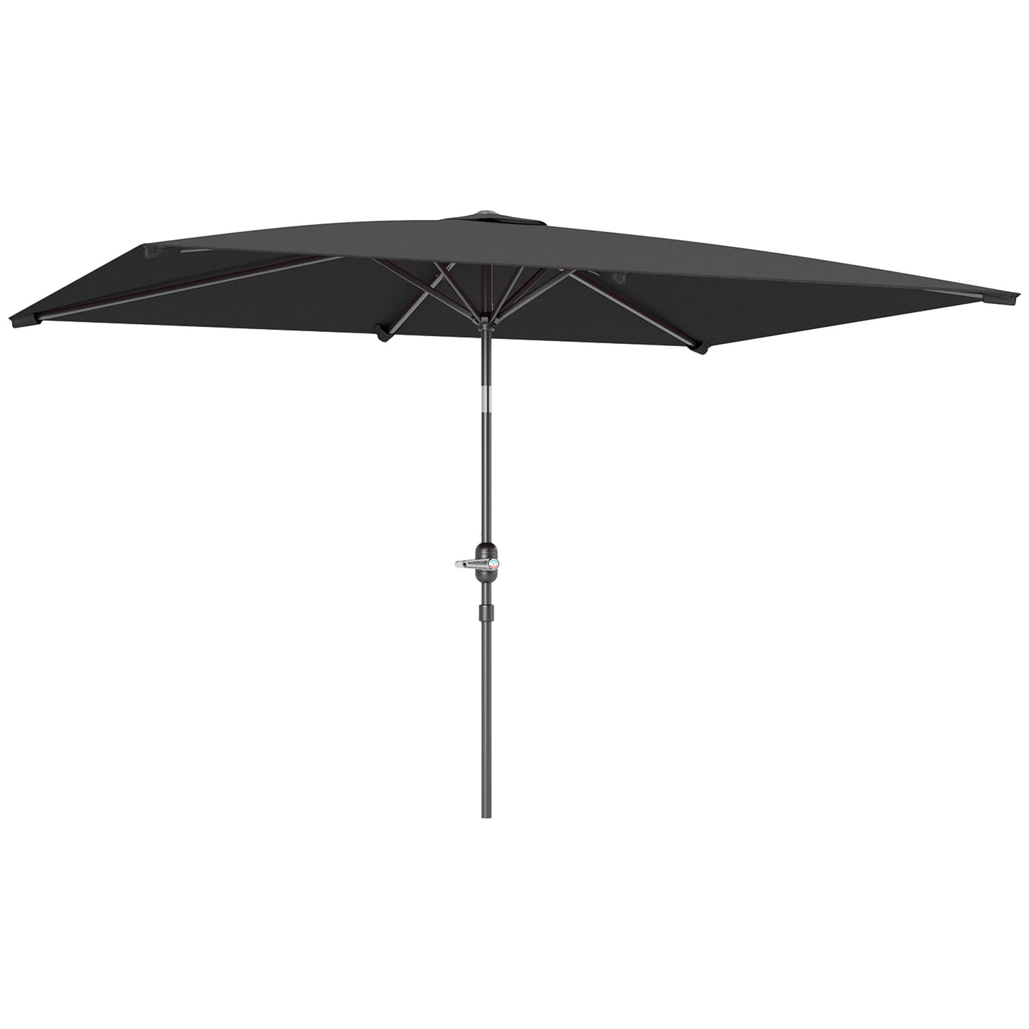Outsunny Sombrilla De Terraza Exterior 200x300 Cm Con Ángulo Ajustable Gris_0