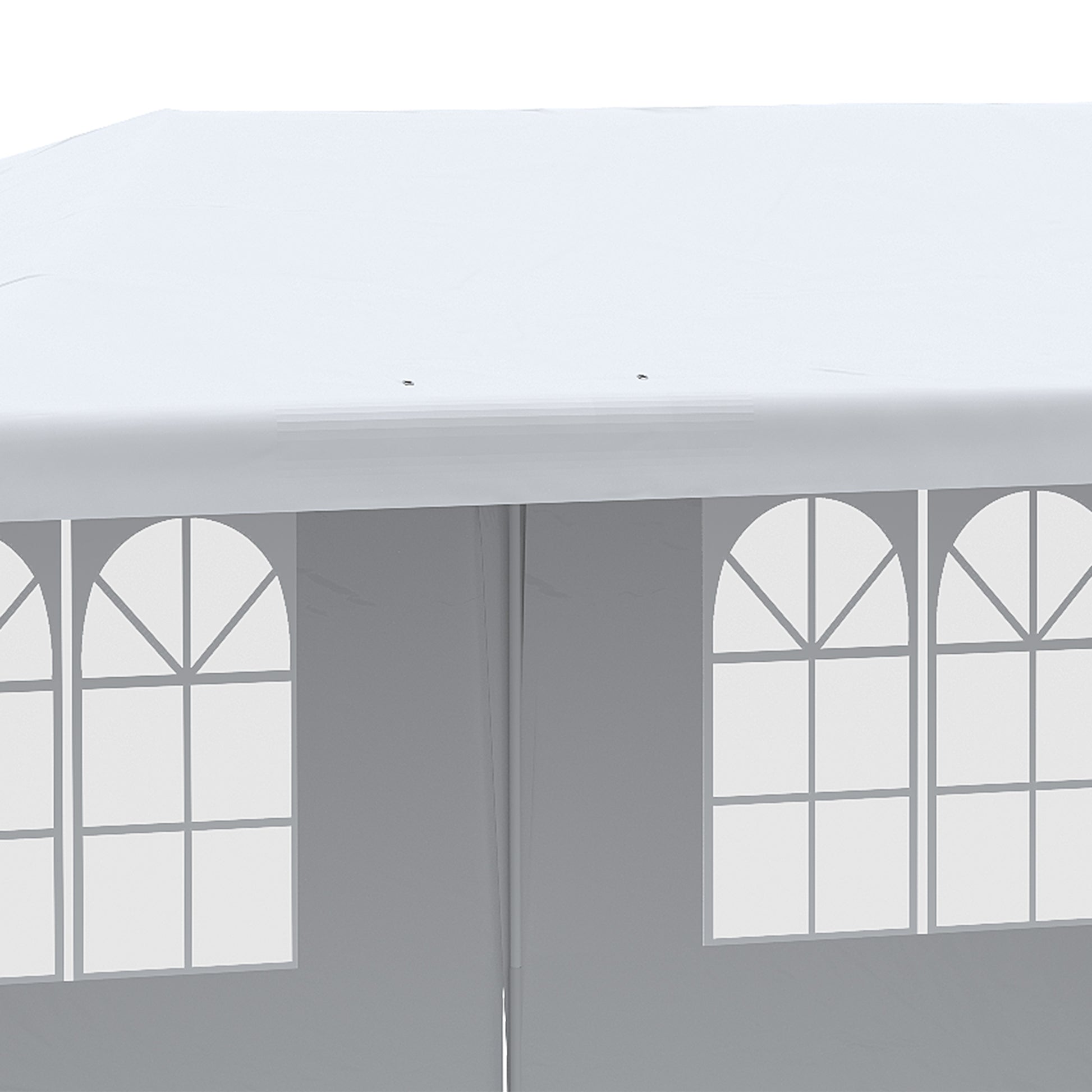 Outsunny Carpa De Jardín 6x3m Con 4 Paredes Laterales 2 Ventanas Visibles Blanco_3