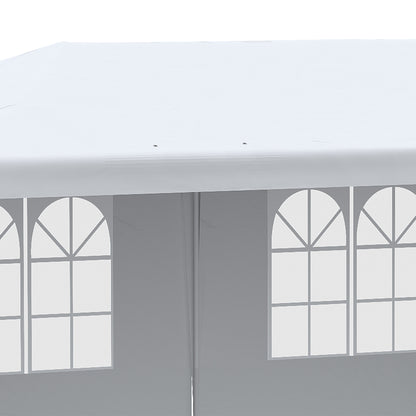 Outsunny Carpa De Jardín 6x3m Con 4 Paredes Laterales 2 Ventanas Visibles Blanco_3