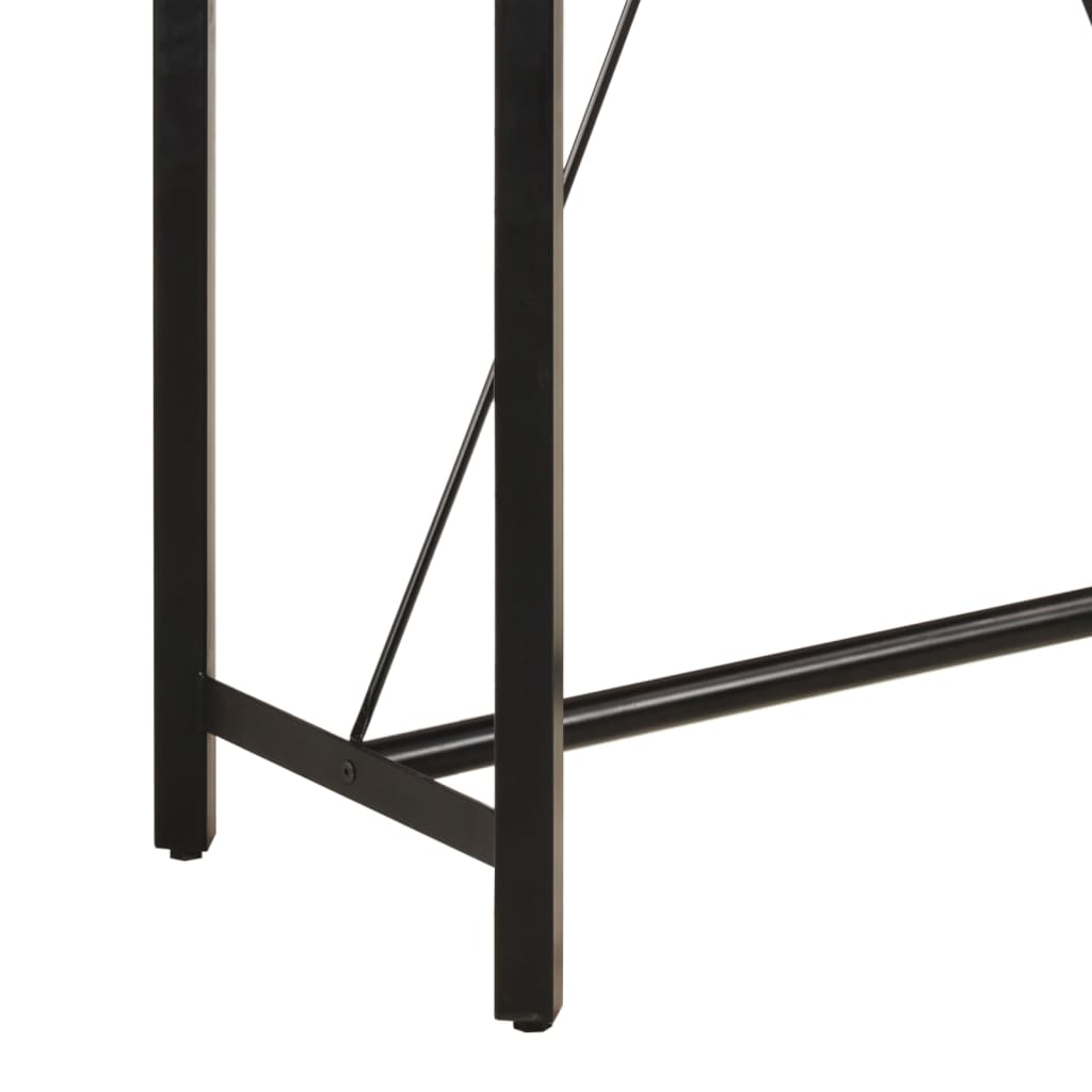 Mesa Alta De Hierro Y Madera Maciza De Mango 150x70x107 Cm_4