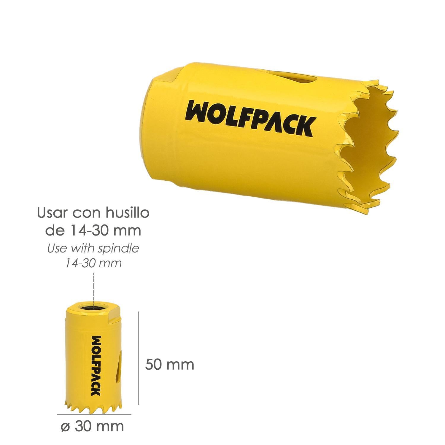 Corona Sierra Bimetal Ø 30 Mm. Templado Termico, Base Reforzada. Corona Madera, Broca Agujeros Madera, Acero, Hierro, Plasticos