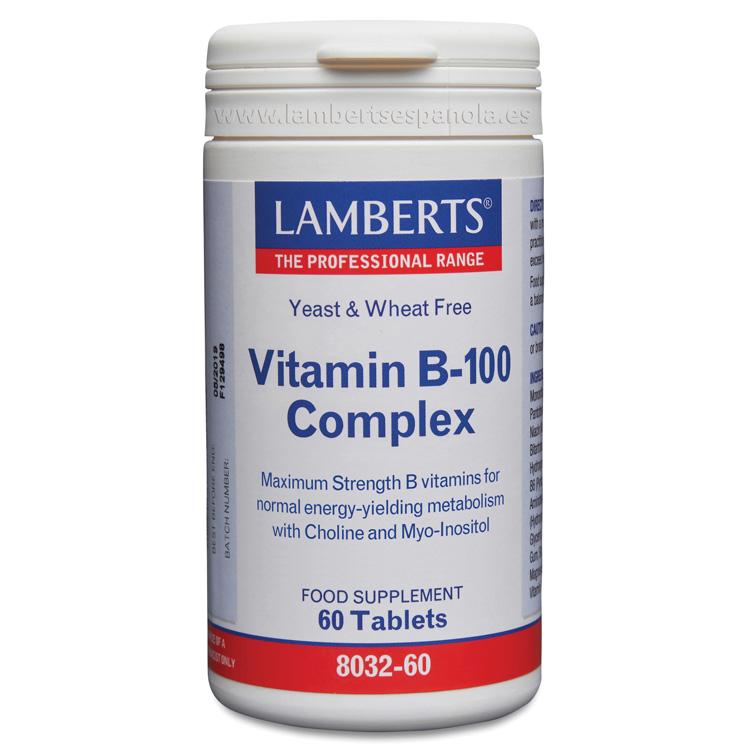 Complejo de Vitamina B-100 Lamberts, 60 tabletas