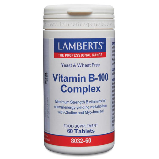 Complejo de Vitamina B-100 Lamberts, 60 tabletas
