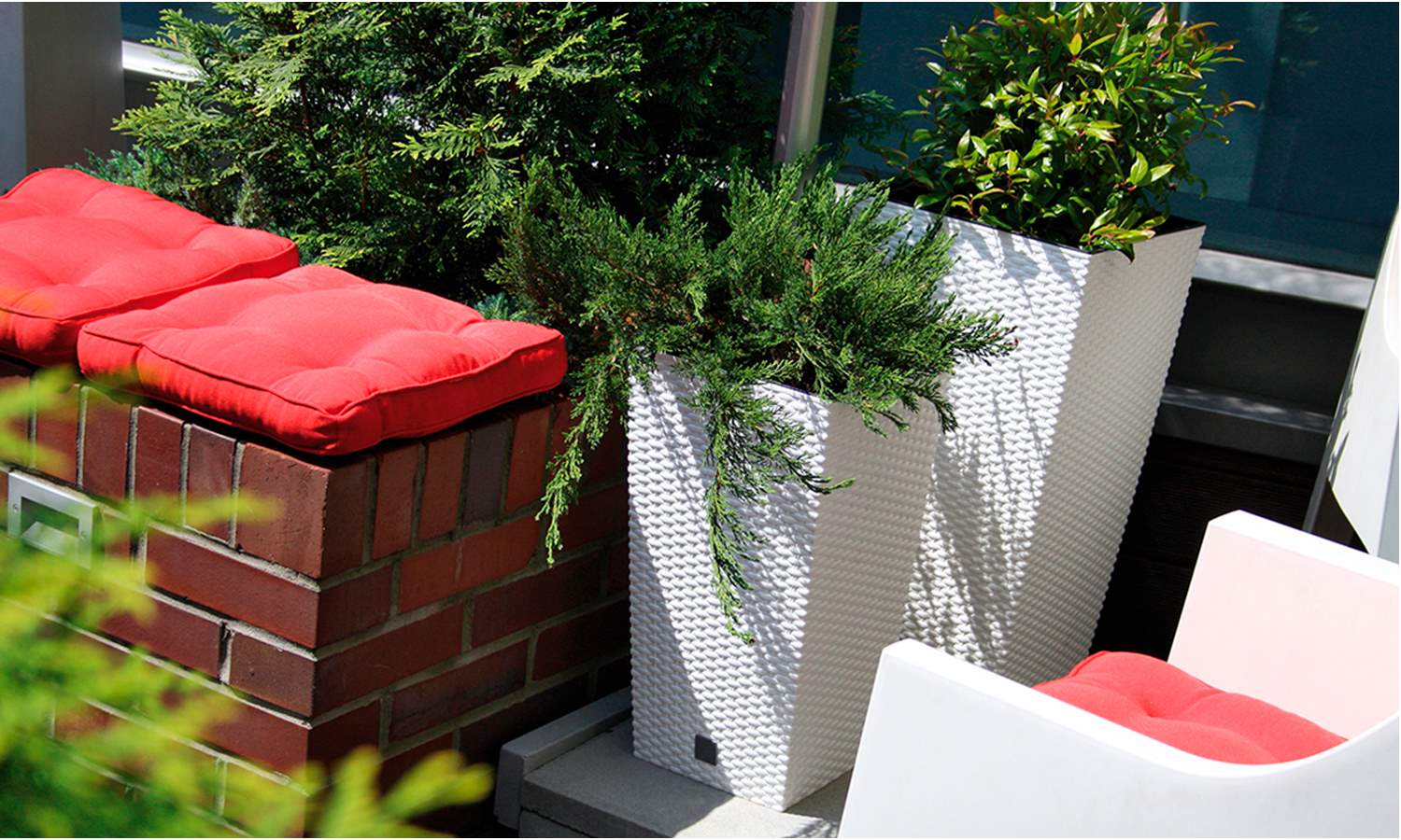 Maceta Alta Cuadrada 19 L Prosperplast Rato Square  De Plástico Con Depósito En Color Antracita, 45 (alto) X 24 (ancho) X 24 (profundo) Cms_5