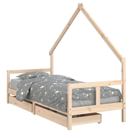 Vidaxl Estructura De Cama Para Niños Con Cajones Madera Pino 80x200 Cm_0