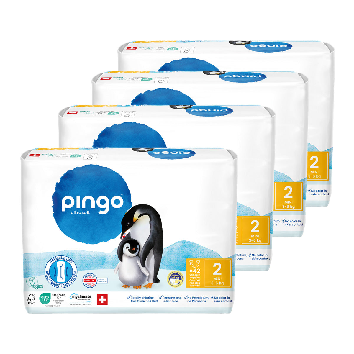 Pack ahorro Pañales T2 (3-6kg) Pingo 168 Uds