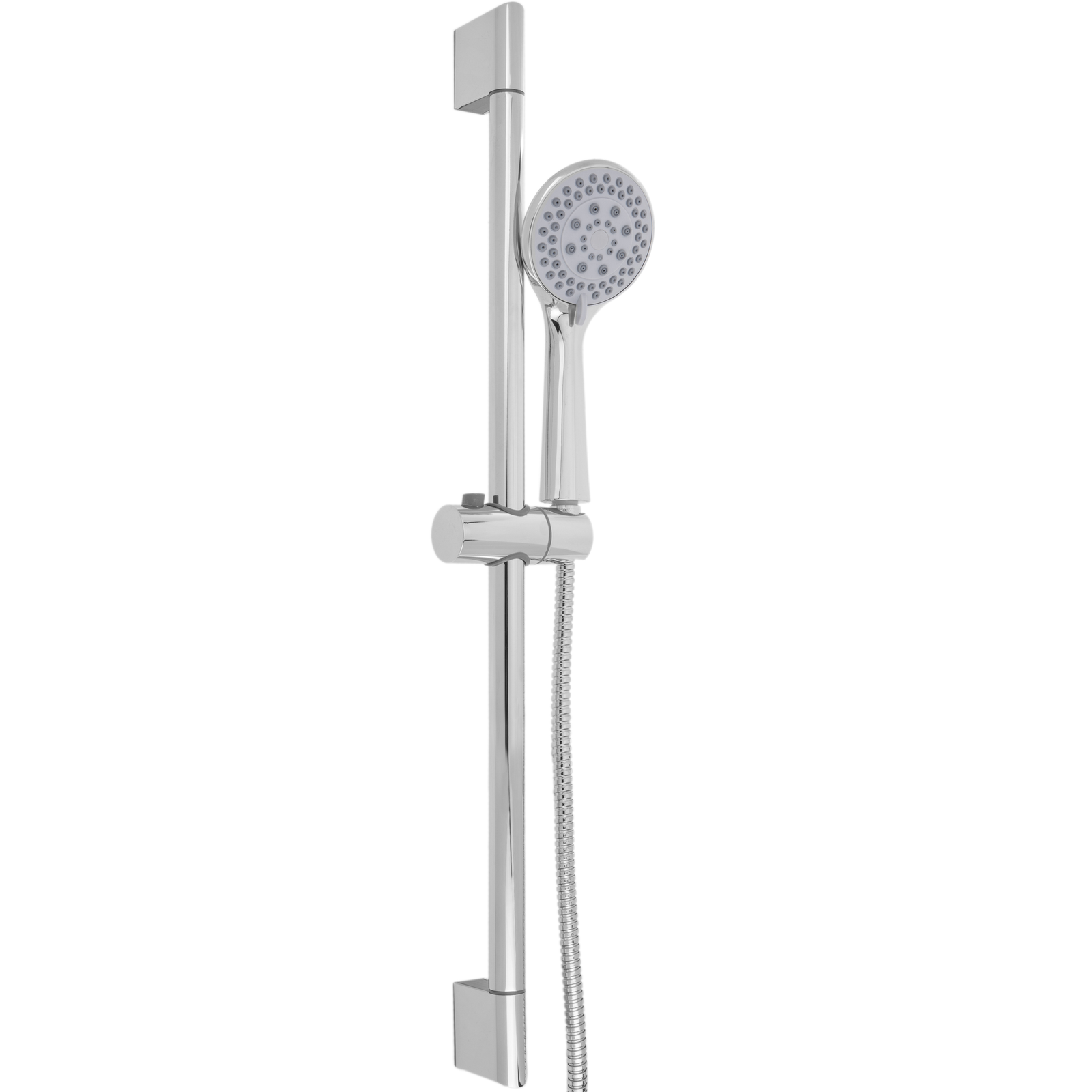 Barra De Ducha Cromada Para Baño Con Alcachofa Y Flexo De Altura Ajustable_0
