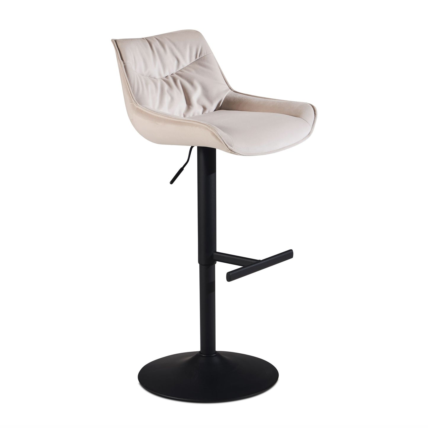 Taburete De Bar Terciopelo Beige Con Respaldo 86 - 106 Cm_0