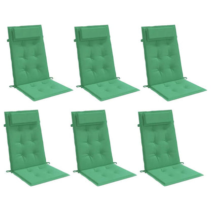 Vidaxl Cojines De Silla Con Respaldo Alto 6 Uds Tela Oxford Verde_0