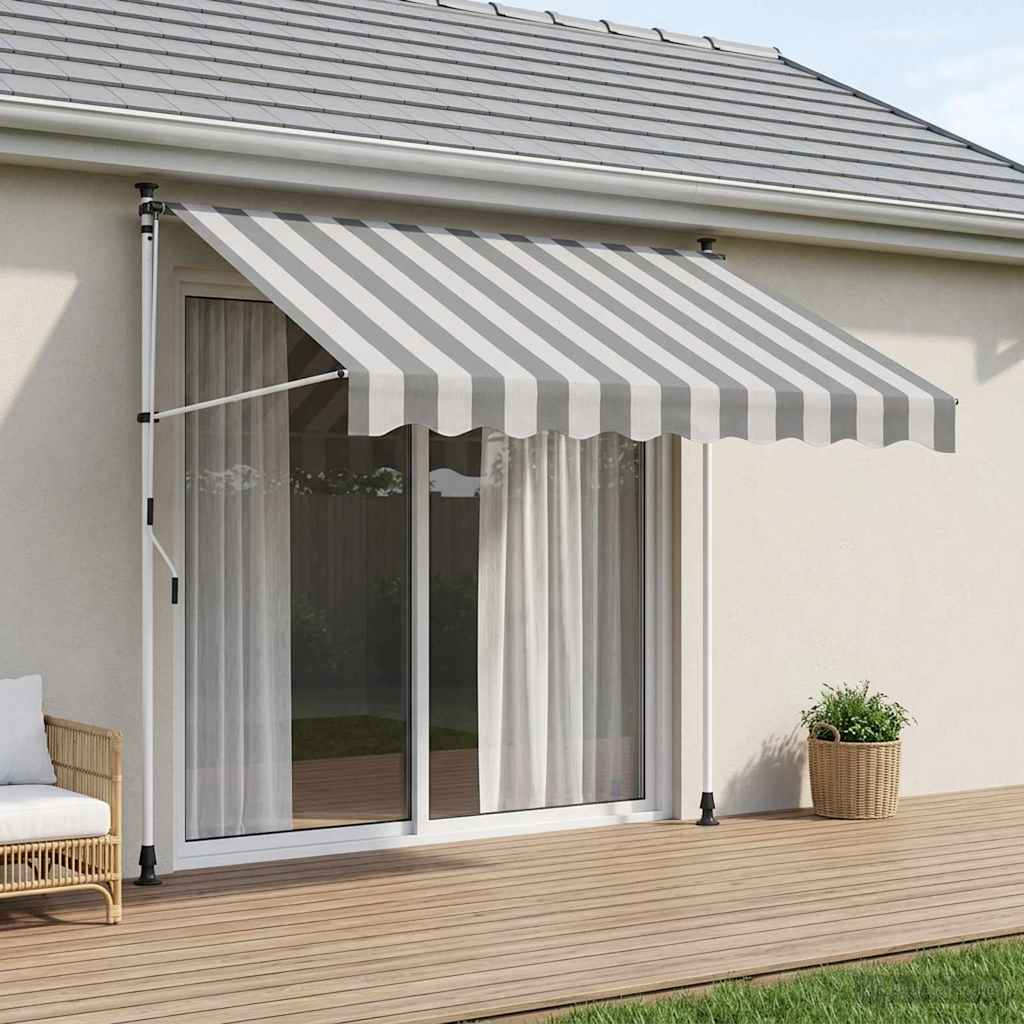 Toldo Retráctil Manual Antracita Y Blanco 250 Cm_1