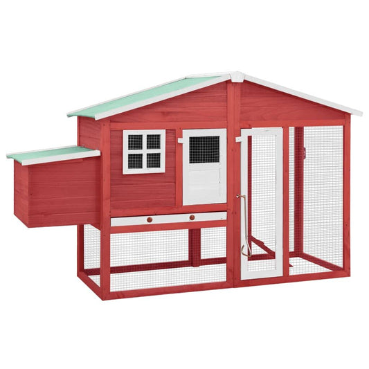 Vidaxl Gallinero Con Ponedero Madera Maciza Abeto Rojo Y Blanco_0