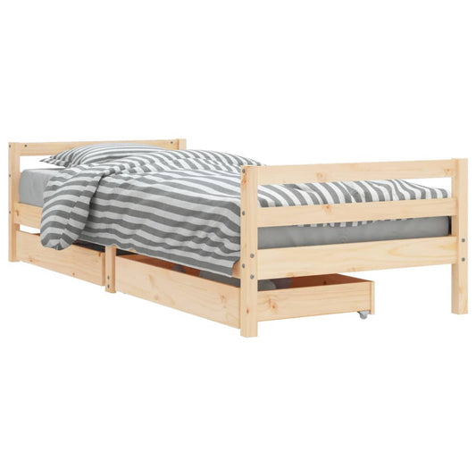 Vidaxl Estructura De Cama Infantil Con Cajones Madera Pino 90x190 Cm_0