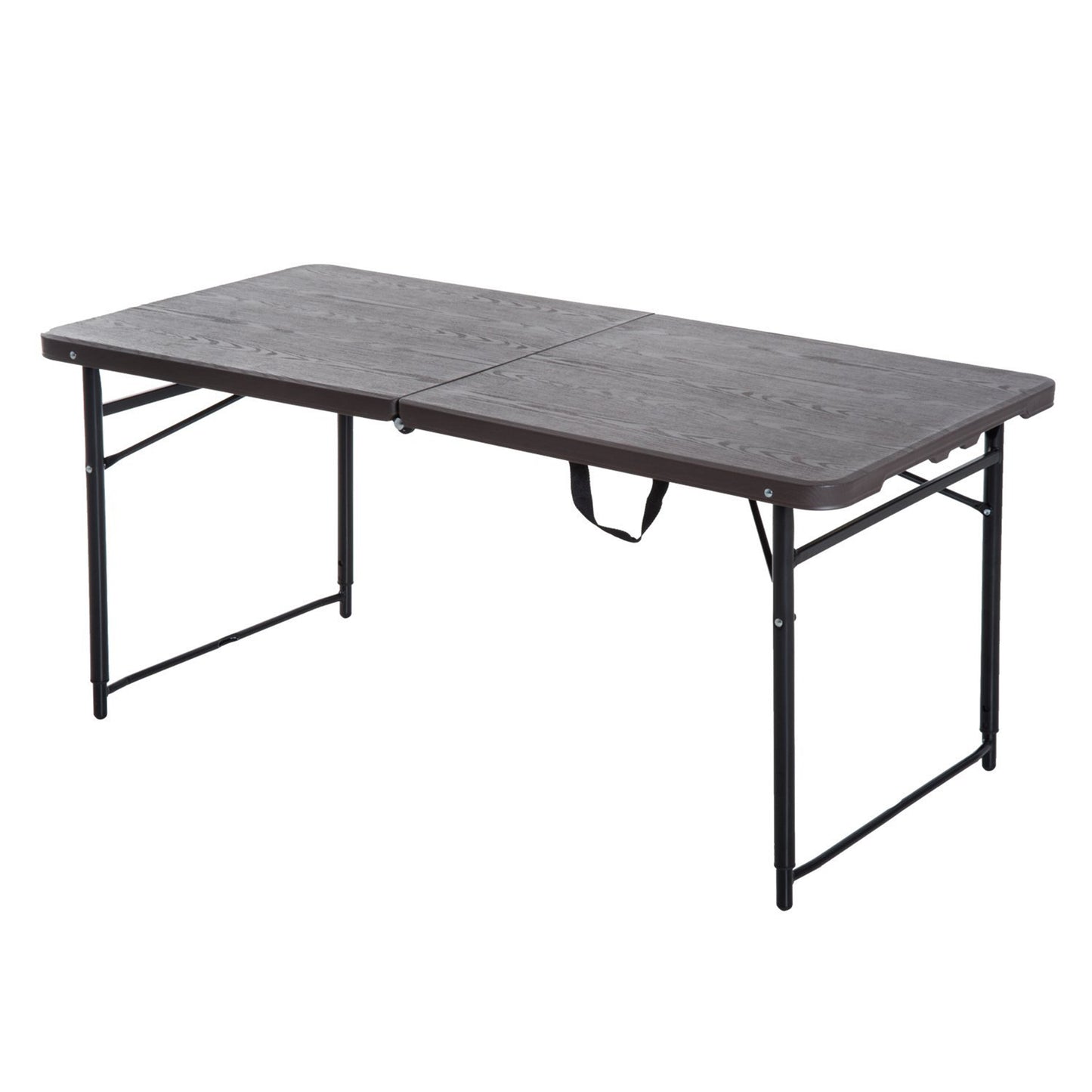 Outsunny Mesa Plegable Portátil Para Camping Mesa Auxiliar Multiusos Marrón 2_0