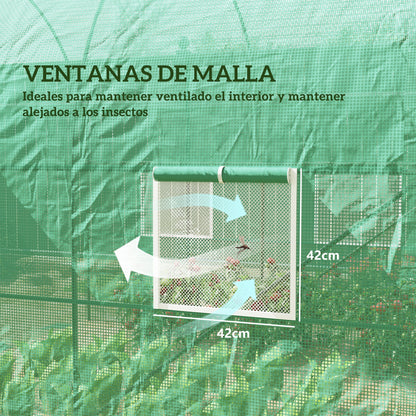 Outsunny Invernadero Caseta 2,5x2x2 M Jardín Terraza Marco Acero Cubierta_5
