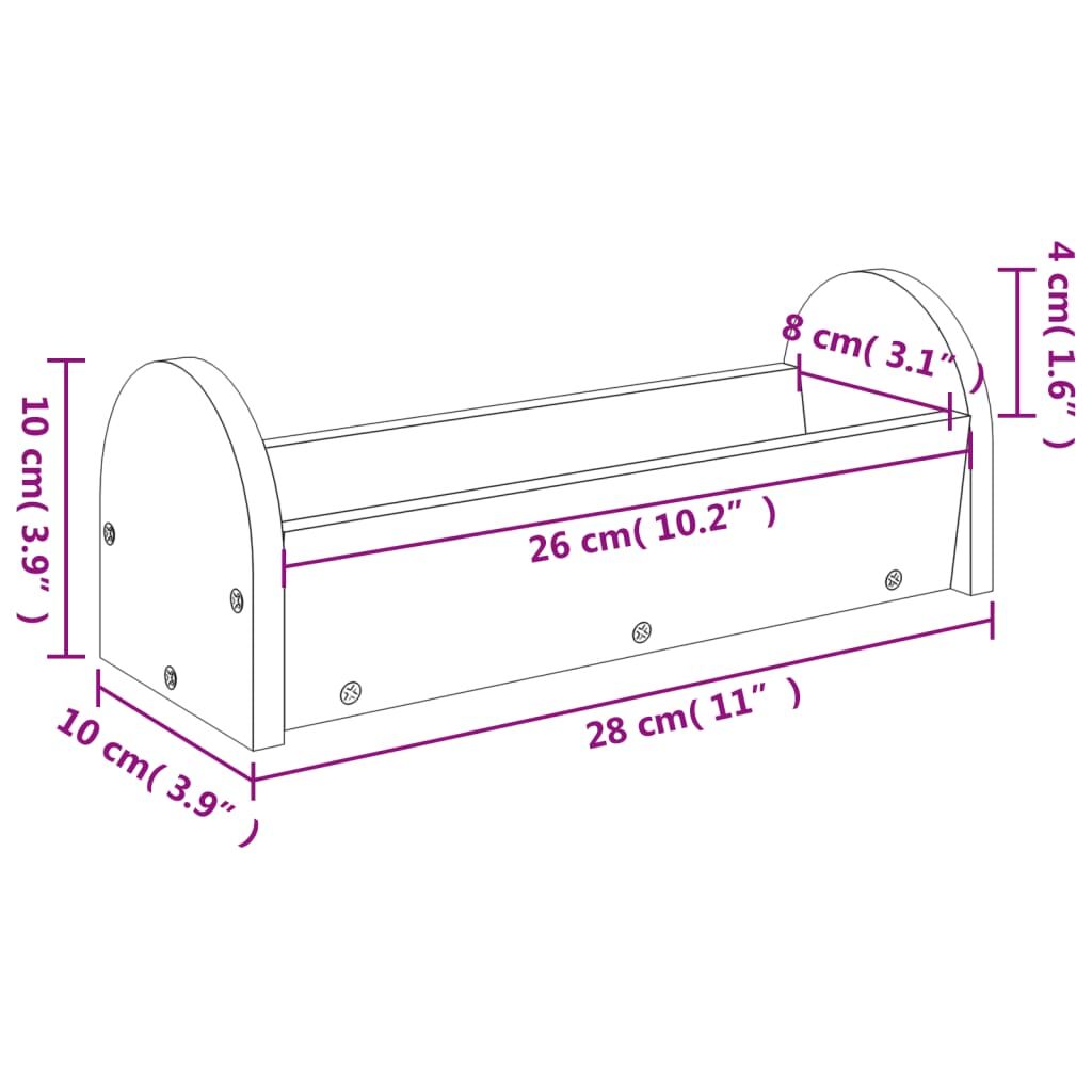 Vidaxl Comedero De Heno Para Conejos Madera Maciza Abeto 28x10x10 Cm_2