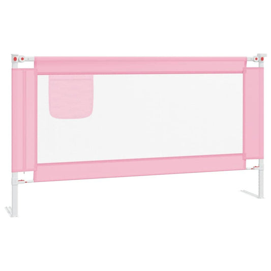 Vidaxl Barandilla De Seguridad Cama De Niño Rosa Tela 150x25 Cm_0