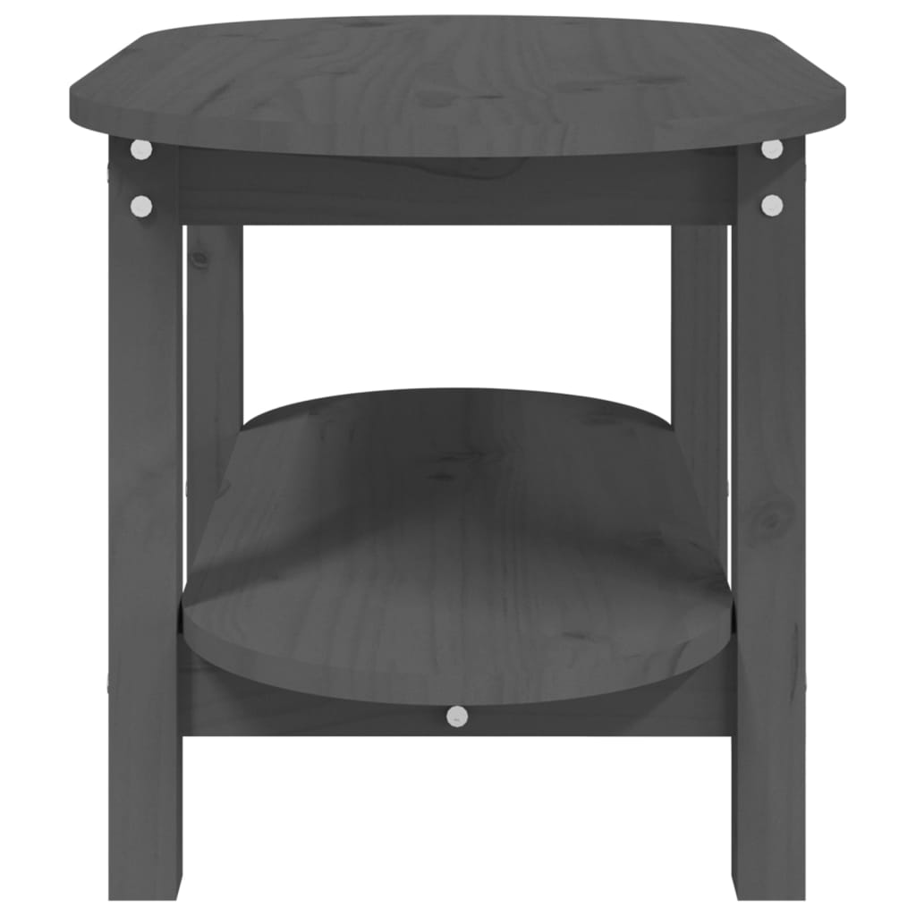 Mesa De Centro De Madera Maciza De Pino Gris 80x45x45 Cm_4