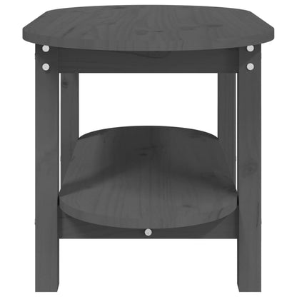 Mesa De Centro De Madera Maciza De Pino Gris 80x45x45 Cm_4