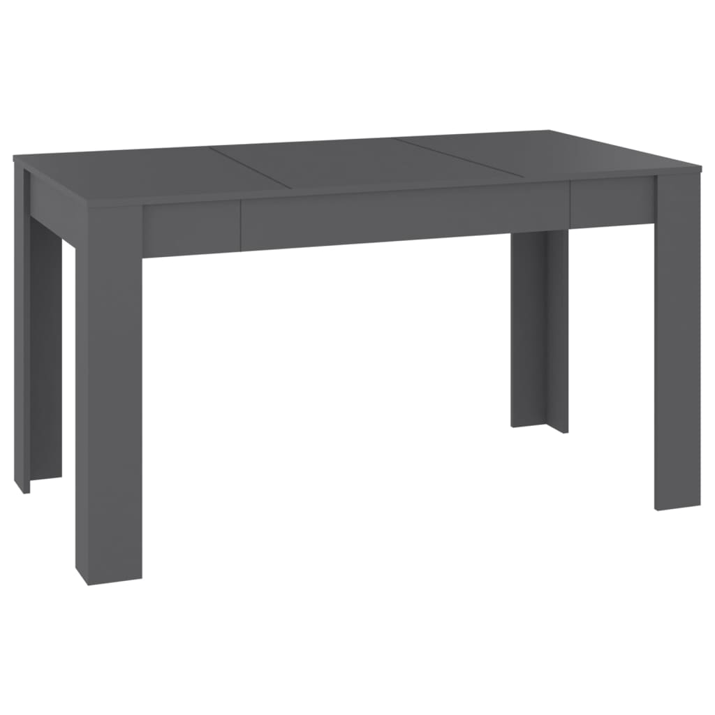 Mesa De Comedor De Madera Contrachapada Gris 140x74,5x76 Cm_0