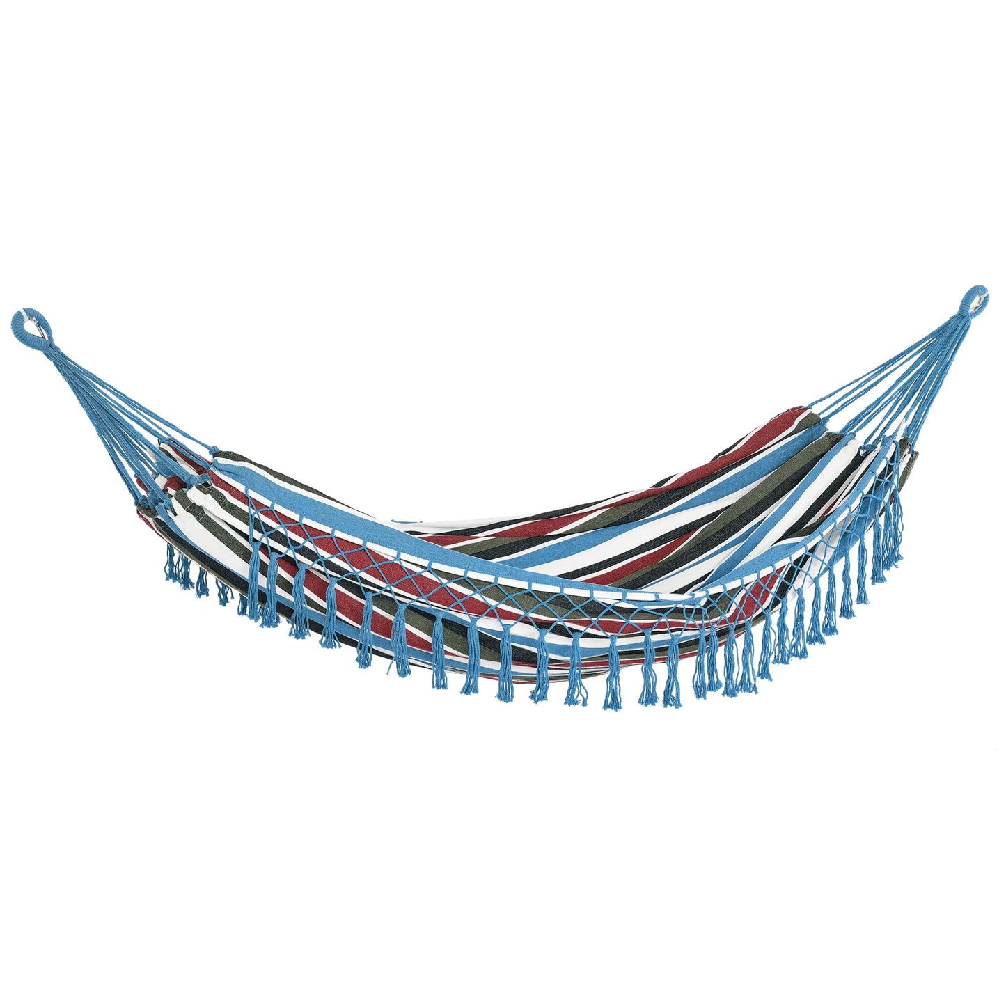 Outsunny Hamaca Doble De Algodón 285x150 Cm Carga 120 Kg Portátil Para Acampar_0